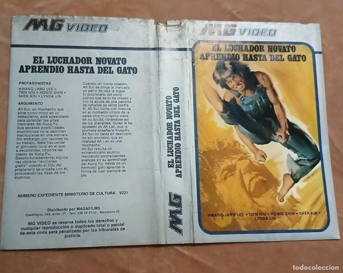 Cine: Car&aacute;tula Original Vhs/Beta (a&ntilde;os 80) &bull; El luchador novato aprendi&oacute; hasta del gato &bull; Artes Marciales