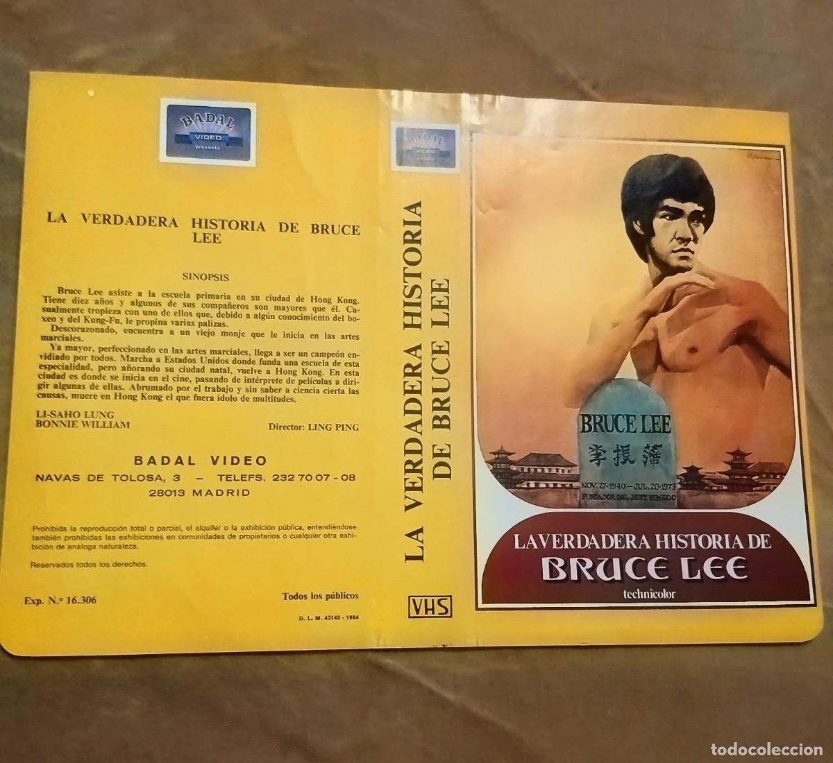 Cine: Car&aacute;tula Original Vhs (a&ntilde;os 80) &bull; La verdadera historia de Bruce Lee &bull; Artes Marciales