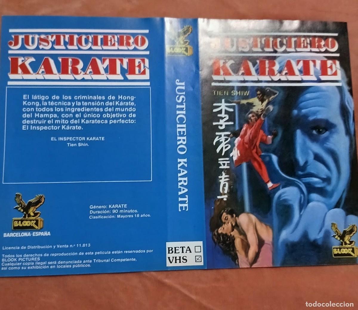 Cine: Car&aacute;tula Original Vhs/Beta (a&ntilde;os 80) &bull; Justiciero K&aacute;rate &bull; Artes Marciales