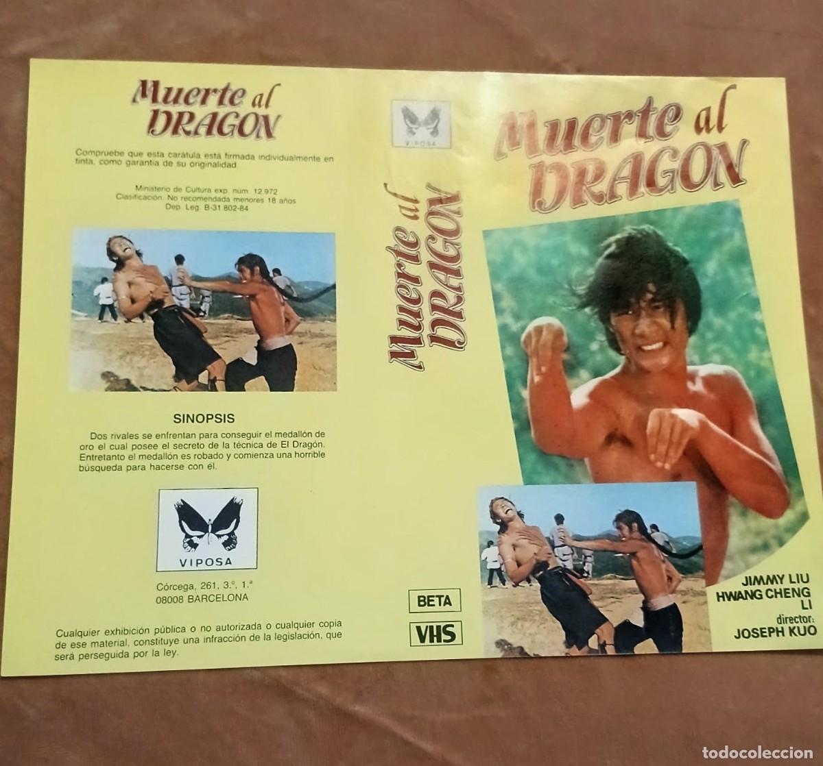 Cine: Car&aacute;tula Original Vhs/Beta (a&ntilde;os 80) &bull; Muerte al Drag&oacute;n &bull; Artes Marciales