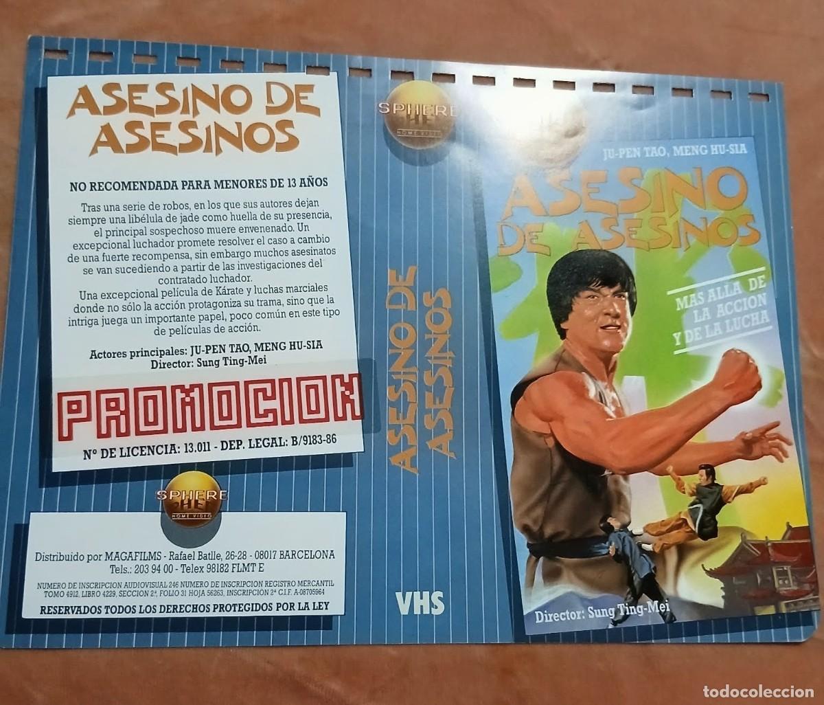 Cine: Car&aacute;tula Original Vhs (a&ntilde;os 80) &bull; Asesino de Asesinos &bull; Artes Marciales