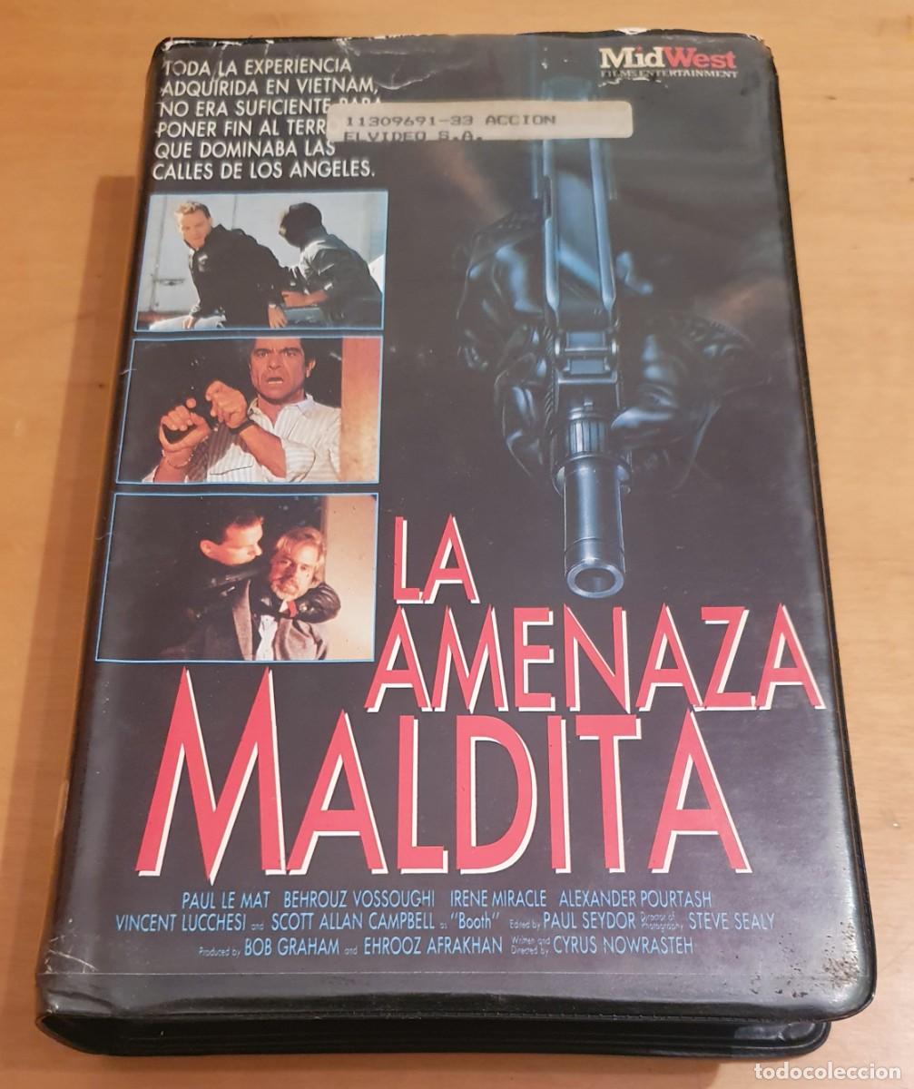 Cine: Pel&iacute;cula Vhs La Amenaza Maldita. Record Vision 1989. Videoclub alquiler.