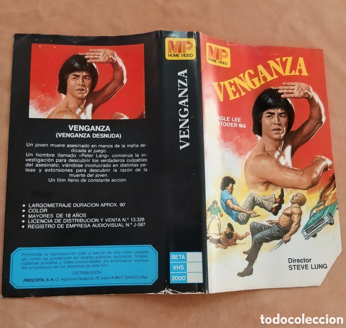 Cine: Car&aacute;tula Original Vhs/Beta (a&ntilde;os 80) &bull; Venganza &bull; Artes Marciales
