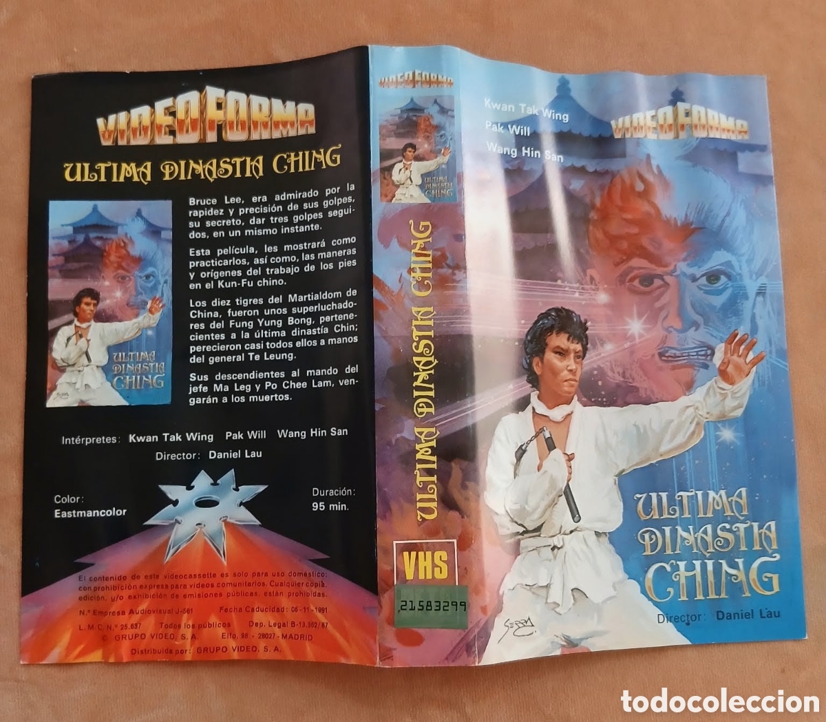 Cine: Car&aacute;tula Original Vhs (a&ntilde;os 80) &bull; &Uacute;ltima Dinast&iacute;a Ching &bull; Artes Marciales