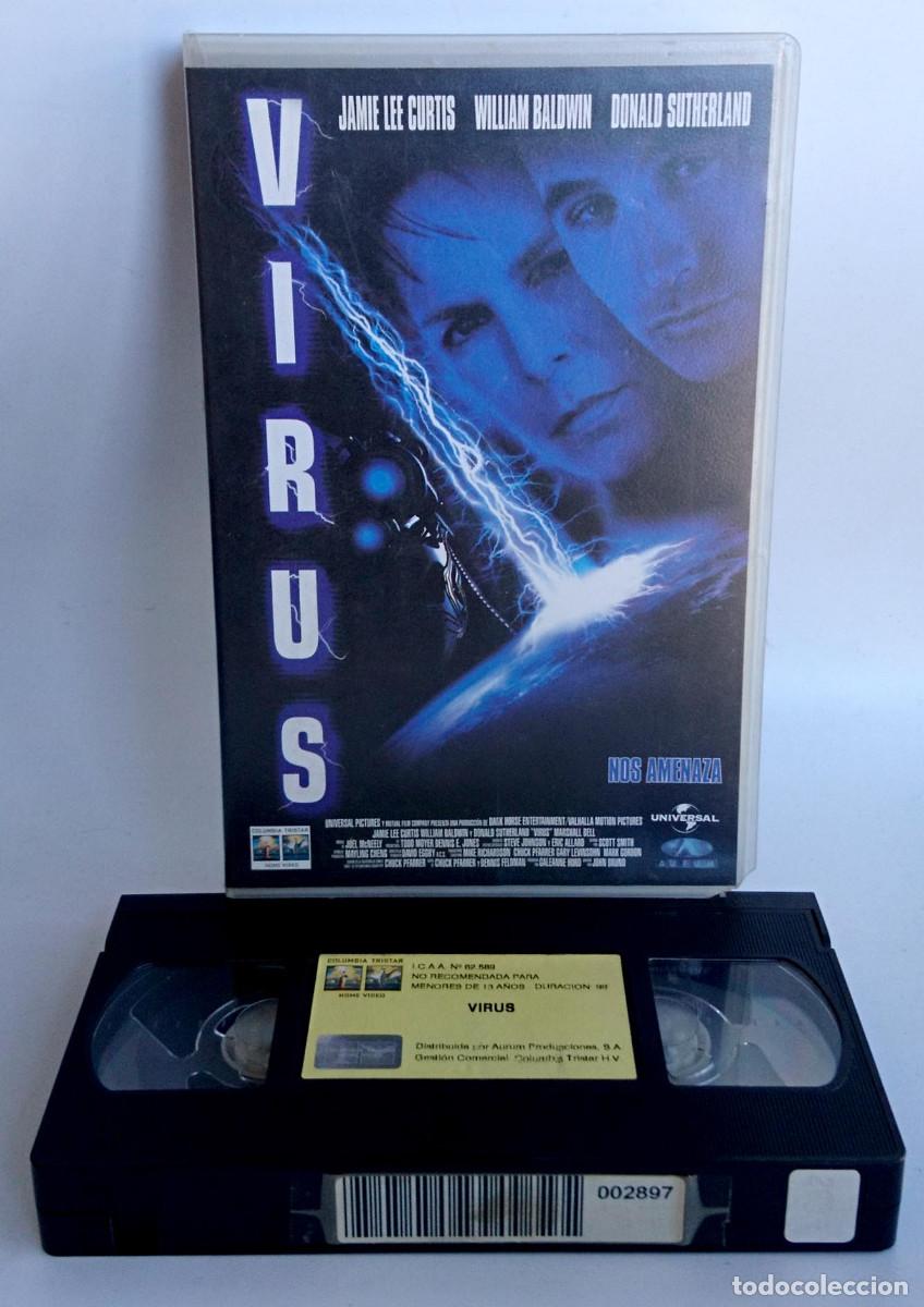 Cine: VIRUS DE JAMIE LEE CURTIS WILLIAM BALDWIN Y DONALD SUTHERLAND EN VHS CAJA GRANDE