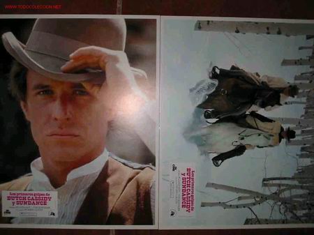 Cine: LOS PRIMEROS GOLPES DE BUTCH CASSIDY Y SUNDANCE. 2 Fotos color. 28,5X22. In Cine.