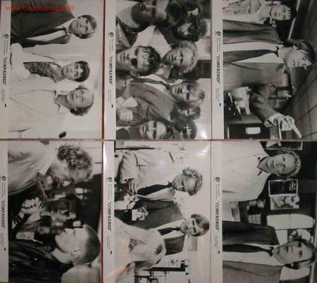 Cin&eacute;ma: Fotocromos en negro. Juego de 7. COMPADRES. Act, Pierre Richard, Gerard Depardieu. Dir. Francis Vebe