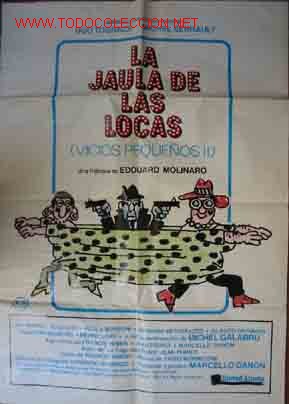 Kino: Poster Cartel de Cine: LA JAULA DE LAS LOCAS (Vicios peque&ntilde;os II). CB Films, 70X100