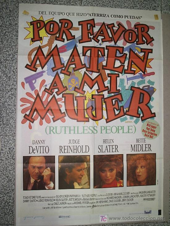 Cin&eacute;ma: POR FAVOR MATEN A MI MUJER - CARTEL DE CINE ORIGINAL / DANNY DEVITO