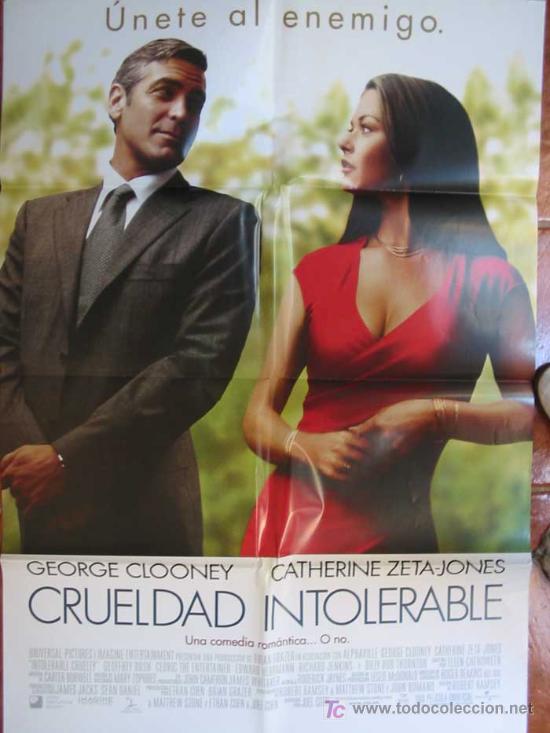 Cin&eacute;ma: POSTER - CARTEL CRUELDAD INTOLERABLE 70x100. George Clooney, Catherine Zeta-Jones. Dir: Joel Coen