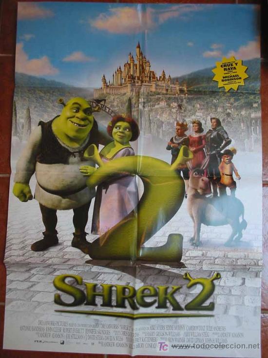 Cin&eacute;ma: SHREK 2,  70x100 cm. Dir Andrew Adamson, Kelly Asbury, Conrad Vernon
