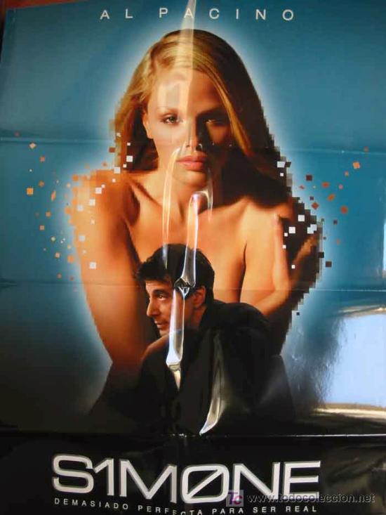 Cine: Poster : SIMONE. 70x100. Al Pacino, Ctherine Keener. Dir Andrew Niccol