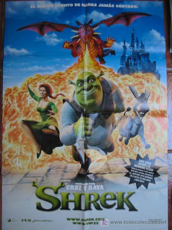 Cine: SHERK. 70x100. Dir Andrew Adamson, Vicky Jenson