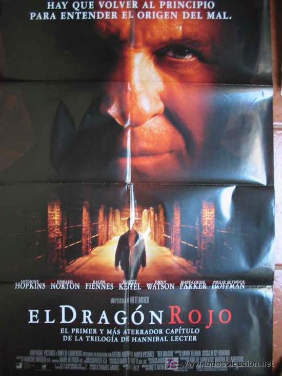 Cine: EL DRAGON ROJO. 70x100. Anthony Hopkins, Edward Norton. Dir Brett Ratner