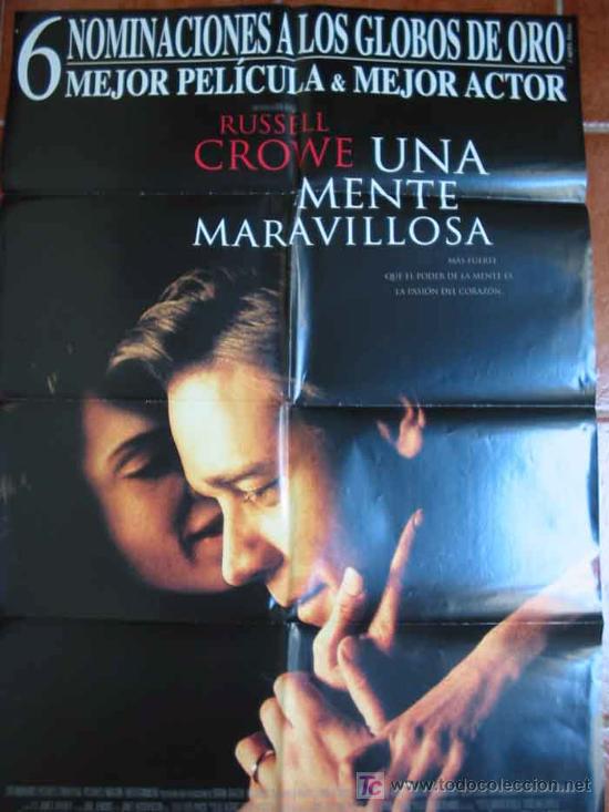 Kino: UNA MENTE PRODIGIOSA. 70x100. Russell Crowe. Dir Ron Howard