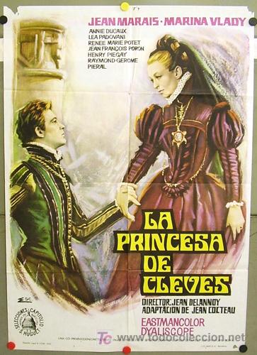 Cin&eacute;ma: T04426 LA PRINCESA DE CLEVES JEAN MARAIS MARINA VLADY POSTER ORIGINAL 70X100 ESTRENO