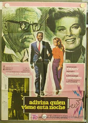 Cine: T04588 ADIVINA QUIEN VIENE ESTA NOCHE SPENCER TRACY HEPBURN ESC POSTER ORIGINAL 70X100 ESTRENO