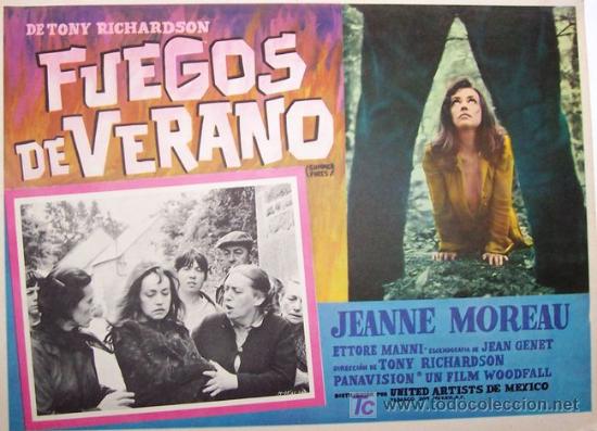 Cine: JEANNE MOREAU - FUEGOS DE VERANO - ETTORE MANNI - TONY RICHARDSON - MEXICAN ORIGINAL LOBBY CARD - Foto 1 - 13346829
