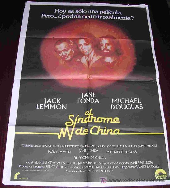 Cin&eacute;ma: POSTER ORIGINAL 70x100aprox - EL SINDROME DE CHINA - JACK LEMMON, JANE FONDA Y MICHAEL DOUGLAS