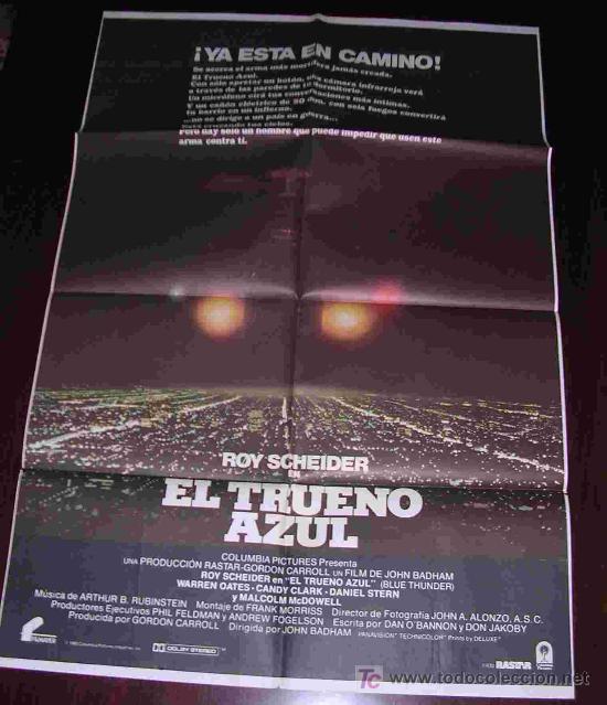 Cine: POSTER ORIGINAL 70x100 aprox - EL TRUENO AZUL - ROY SCHEIDER