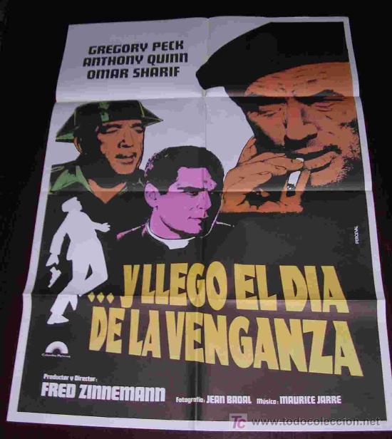 Cinema: POSTER ORIGINAL 70x100 aprox - ... Y LLEG&Oacute; EL DIA DE LA VENGANZA - GREGORY PECK,  ANTHONY QUINN