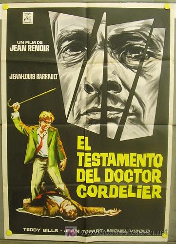 Cine: T07158 EL TESTAMENTO DEL DOCTOR CORDELIER JEAN RENOIR POSTER ORIGINAL 70X100 ESTRENO