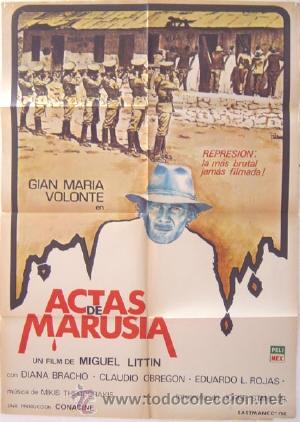 Cinema: ACTAS DE MARUSIA Miguel Littin Gian Maria Volonte POSTER fusilamiento