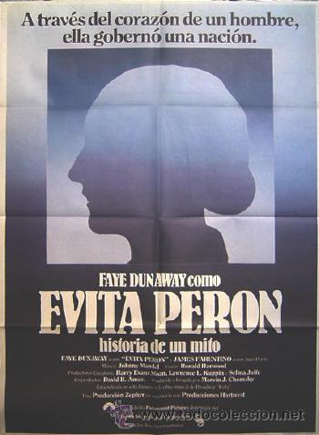 Cin&eacute;ma: EVITA PERON Chomsky TV POSTER Faye Dunaway  Pedro Armend&aacute;riz Jr