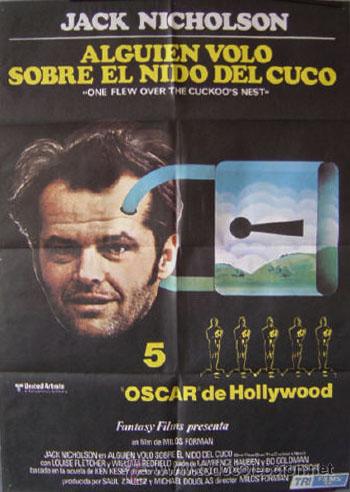 Cin&eacute;ma: ALGUIEN VOLO SOBRE EL NIDO DEL CUCO Milos Forman POSTER JACK NICHOLSON