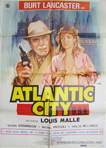 Cine: ATLANTIC CITY Louis Malle JANO POSTER Burt Lancaster Susan Sarandon Michel Piccoli