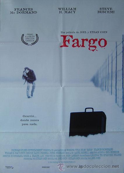 Cine: FARGO Joel Coen POSTER Steve Buscemi Frances McDormand