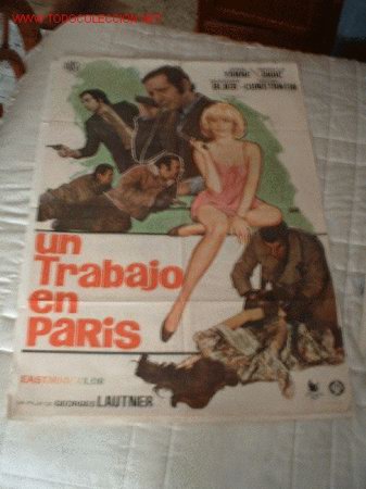Cine: Cartel.Un trabajo en paris.1971.Mireille Darc.medidas 100x75