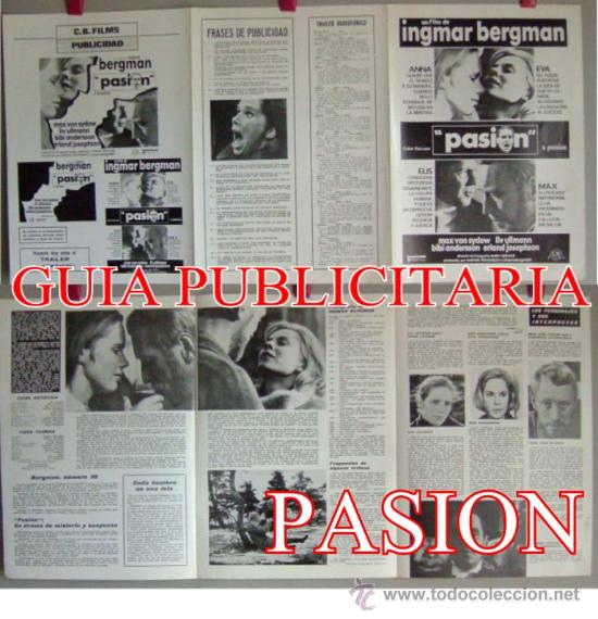 Cin&eacute;ma: PASION     BERGMAN     GUIA PUBLICITARIA    TRES HOJAS