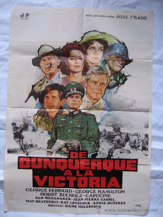 Cin&eacute;ma: CARTEL DE CINE - DE DUNQUERQUE A LA VICTORIA -1979 - 100CM X 70CM