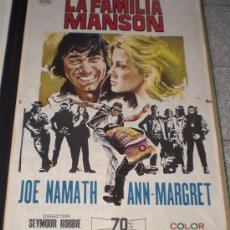 Cine: LA FAMILIA MANSON - 1973 - JOE NAMATH - ANN MARGRET - POSTER ORIGINAL - ESTRENO