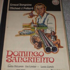 Cine: DOMINGO SANGRIENTO - 1975 - ERNEST BORGNINE - MICHAEL J. POLLARD - POSTER ORIGINAL - ESTRENO