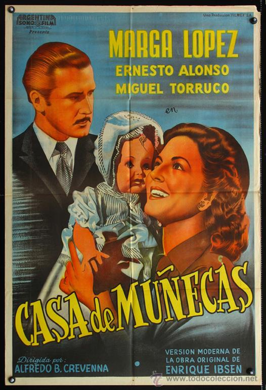 Cin&eacute;ma: CASA DE MU&Ntilde;ECAS - 1954 - POSTER ORIGINAL ARGENTINO - MARGA LOPEZ - ERNESTO ALONSO - MIGUEL TORRUCO