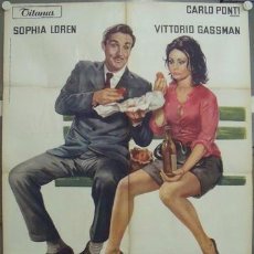Cine: IO36 LA GUAPA Y SU FANTASMA SOFIA LOREN VITTORIO GASSMAN POSTER ORIGINAL ITALIANO 100X140. Lote 19465774