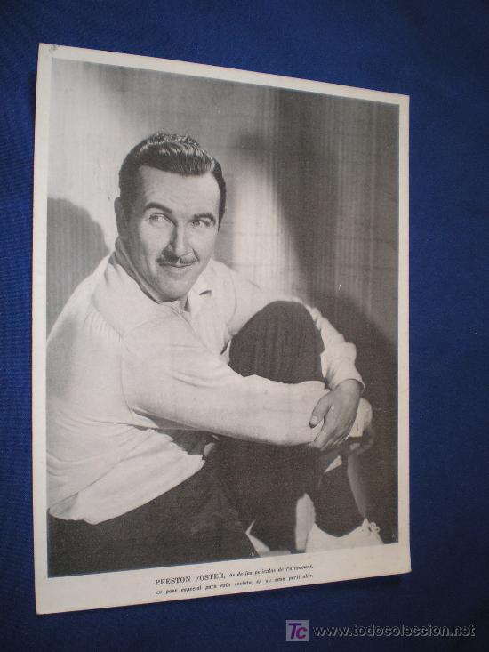 Cine: CARTEL ACTORES - PRESTON FOSTER - MEDIDAS 21 X 28 CMS.