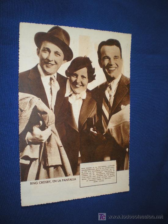 Cin&eacute;ma: CARTEL ACTORES - BING CROSBY, EN LA PANTALLA - MEDIDAS 17 X 24 CMS.