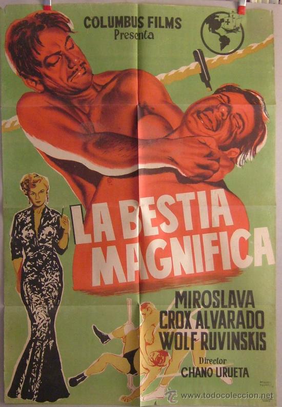 Kino: LA BESTIA MAGNIFICA 1955 POSTER CINE MEJICANO