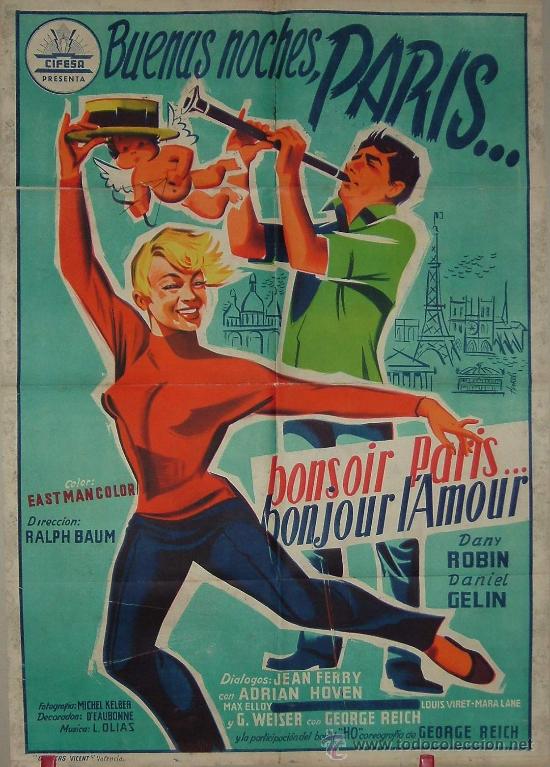 Cine: BUENAS NOCHES PARIS 2 LITOGRAFIA