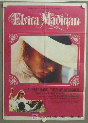 Cine: MR54 ELVIRA MADIGAN PIA DEGERMARK POSTER ORIGINAL 70X100 ESTRENO