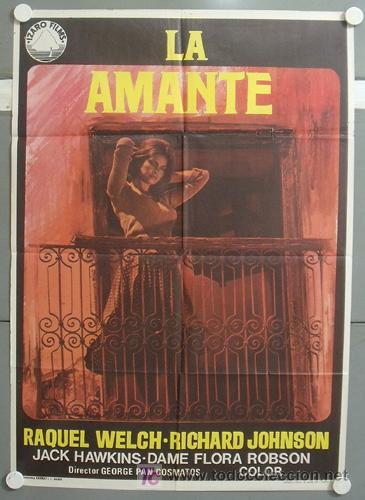 Cine: MT70 LA AMANTE RACHEL WELCH RICHARD JOHNSON POSTER ORIGINAL 70X100 ESTRENO