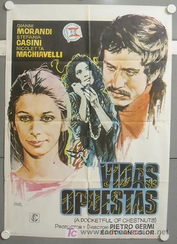 Cine: MT72 VIDAS OPUESTAS GIANNI MORANDI STEFANIA CASINI POSTER ORIGINAL 70X100 ESTRENO