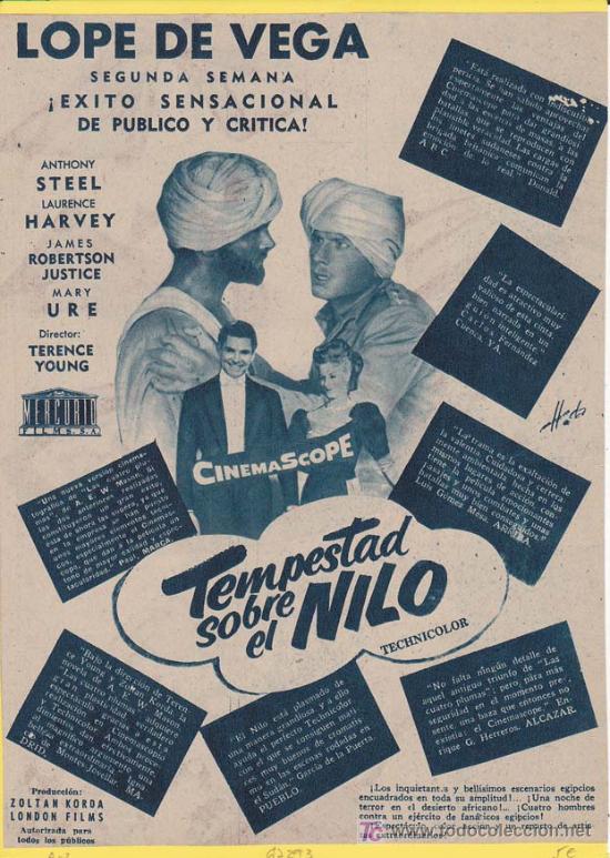 Cin&eacute;ma: TEMPESTAD SOBRE EL NILO. Publicidad original de Prensa