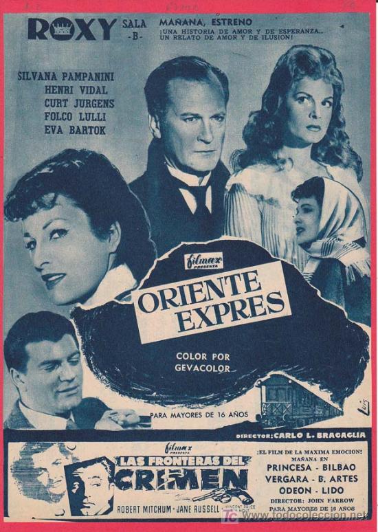Cin&eacute;ma: ORIENTE EXPRES. Publicidad original de Prensa