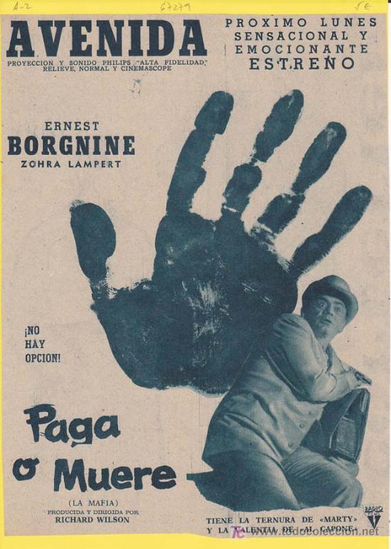 Cin&eacute;ma: PAGA O MUERE. Publicidad original de Prensa