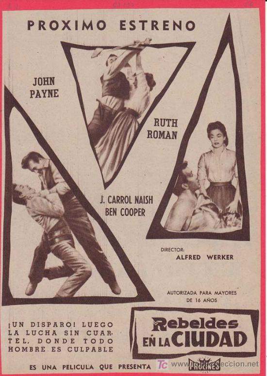 Cin&eacute;ma: REBELDES EN LA CIUDAD. Publicidad original de Prensa