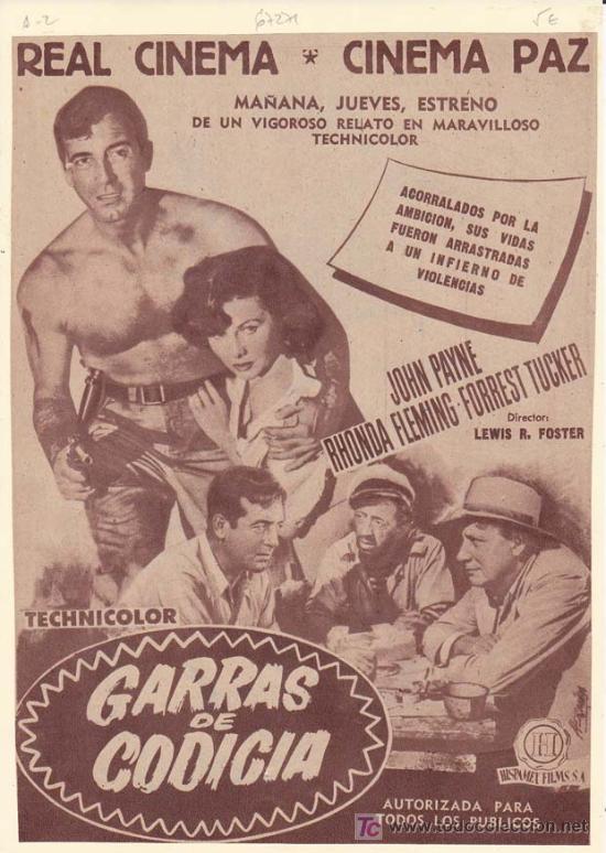 Cin&eacute;ma: GARRAS DE CODICIA. Publicidad original de Prensa